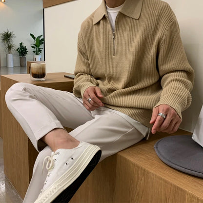 Men’s Polo Neck Knit Pullover