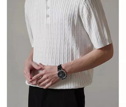 Men’s Henry Collar Knit T-Shirt