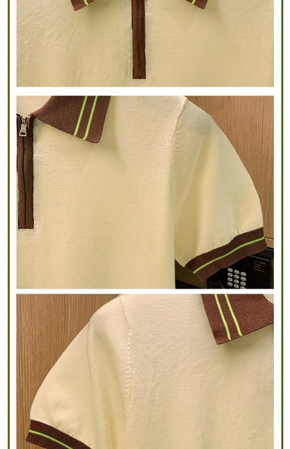 Men’s Knit Zipper Polo