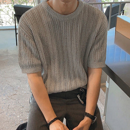 Men’s Hollow-Out Knit T-Shirt