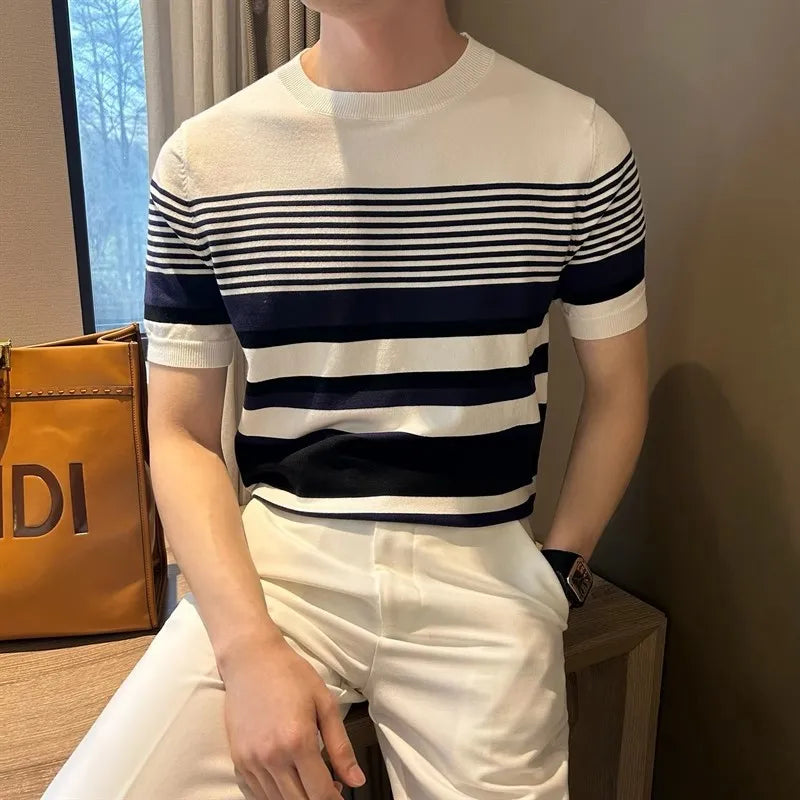 Men’s Striped Knit T-Shirt
