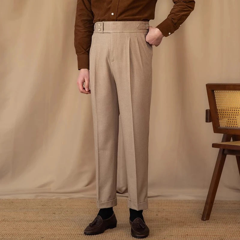 Men’s Light Luxury Draped Suit Pants