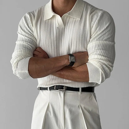 Men’s Jacquard V-Neck Polo