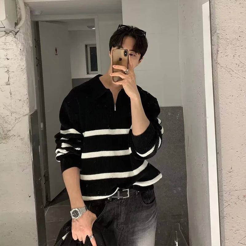 Men’s Patchwork Knit Sweater