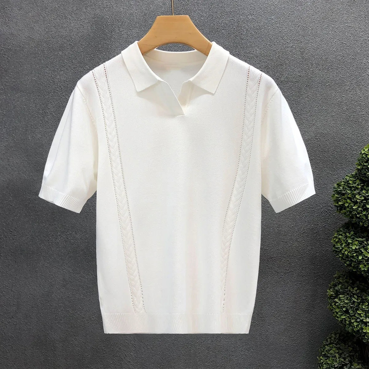 Men’s Knit V-Neck Polo