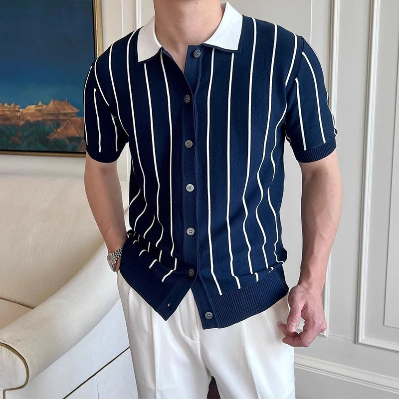 Men’s Knitted Cardigan Polo