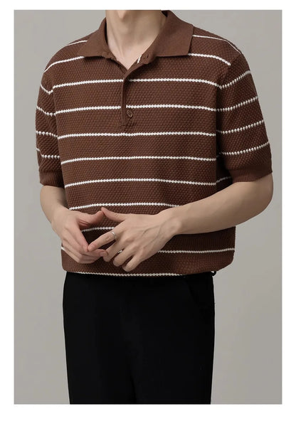 Men’s Striped Business Polo