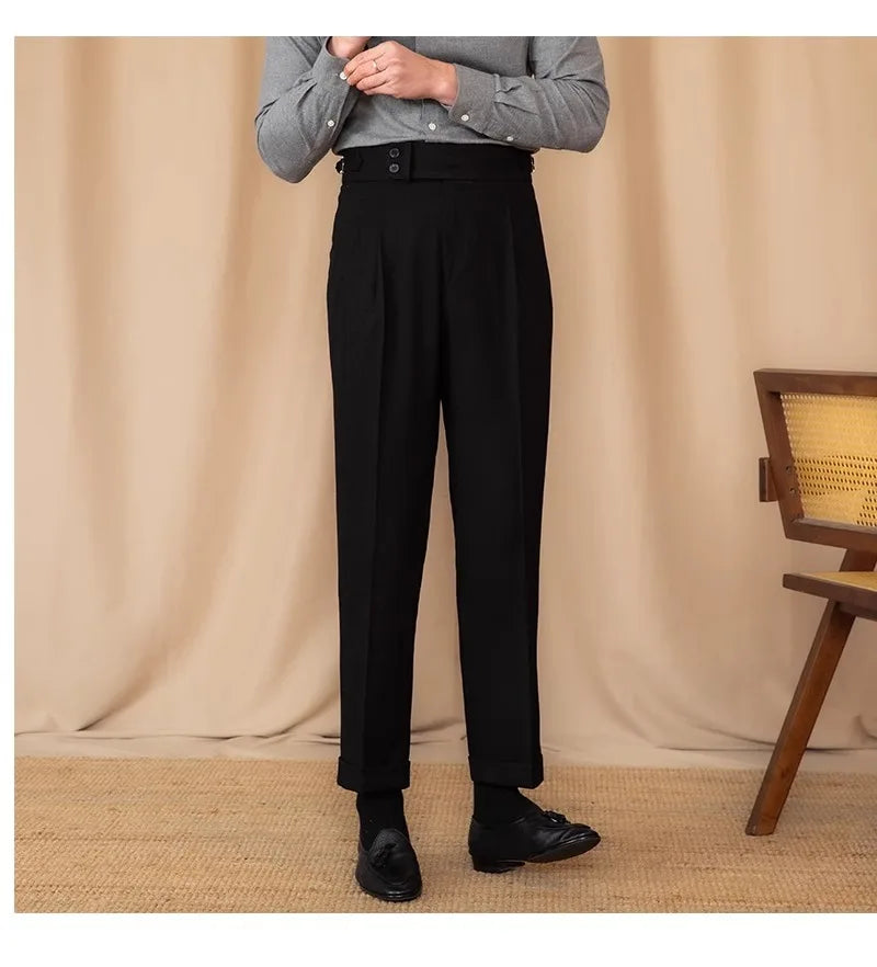 Men’s Light Luxury Draped Suit Pants