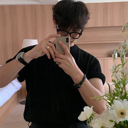 Men’s Hollow-Out Knit T-Shirt