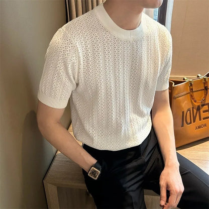Men’s Hollow-Out Knit T-Shirt