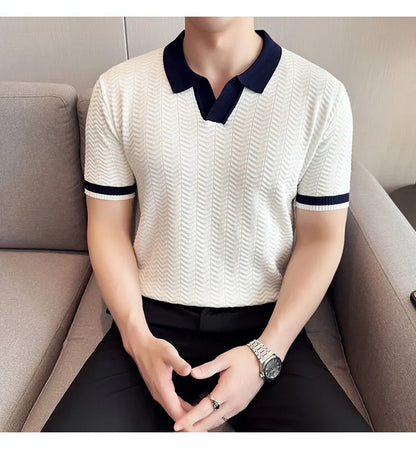 Men’s Hollow-Out Polo Shirt