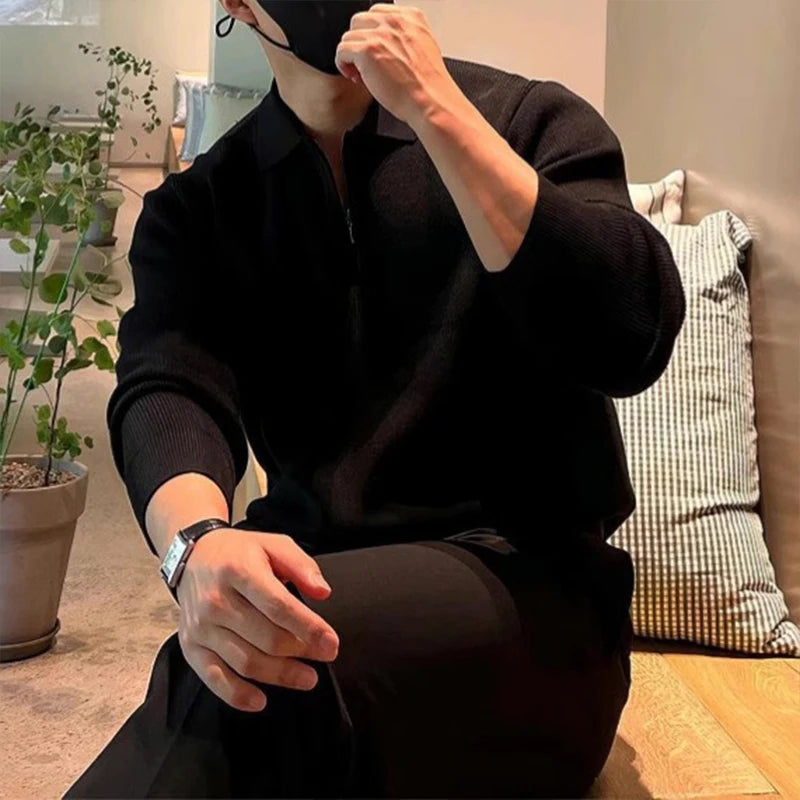 Men’s Luxury Zipper Polo Sweater
