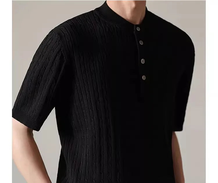 Men’s Henry Collar Knit T-Shirt