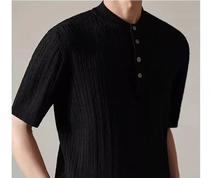 Men’s Henry Collar Knit T-Shirt