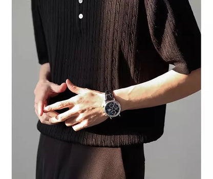 Men’s Henry Collar Knit T-Shirt