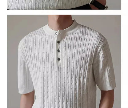 Men’s Henry Collar Knit T-Shirt
