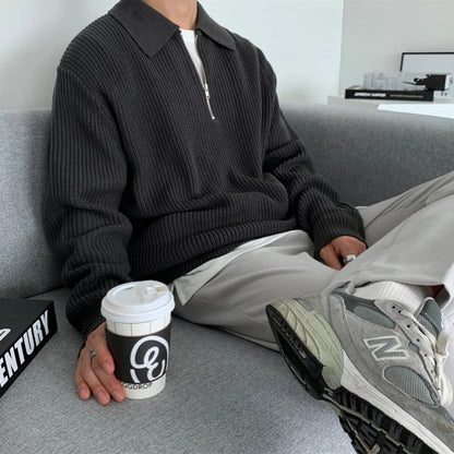 Men’s Polo Neck Knit Pullover