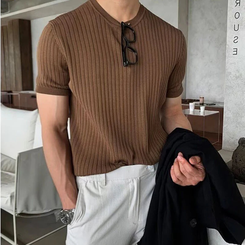Men’s Knitted O-Neck T-Shirt