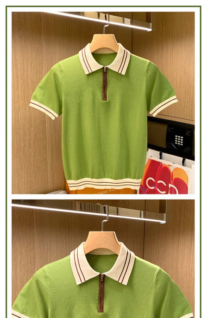 Men’s Knit Zipper Polo