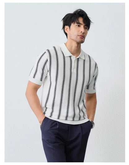 Men’s Striped Knit Polo