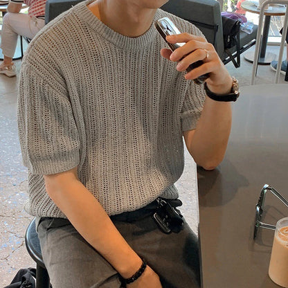 Men’s Hollow-Out Knit T-Shirt