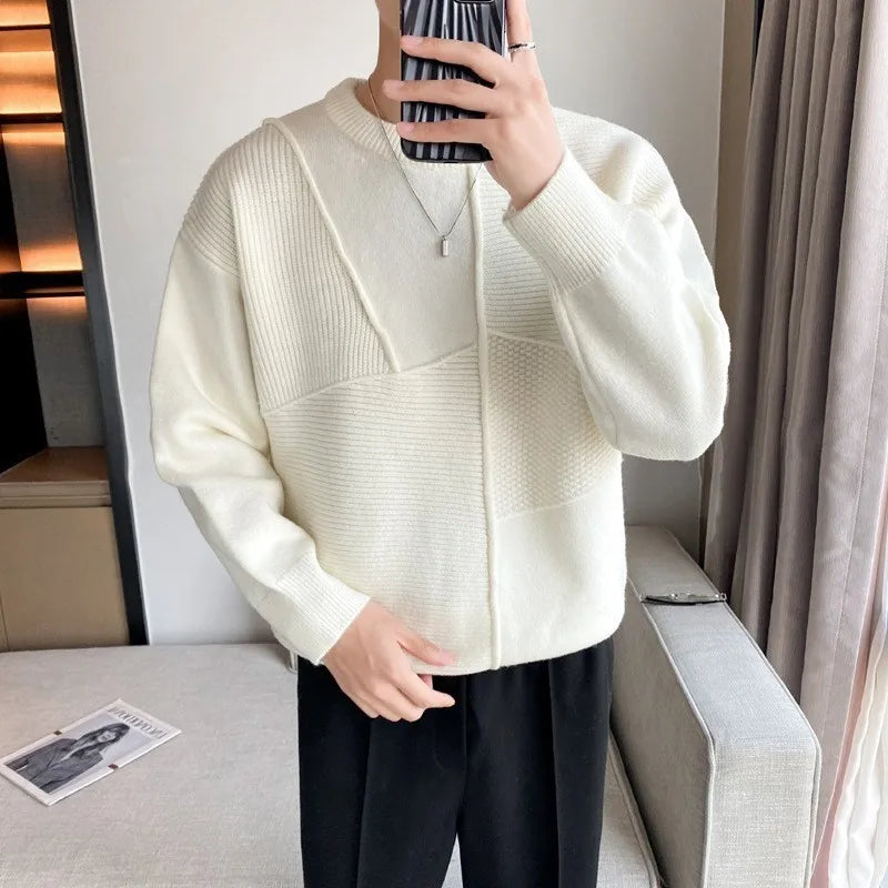 Men’s Patchwork Knit Sweater