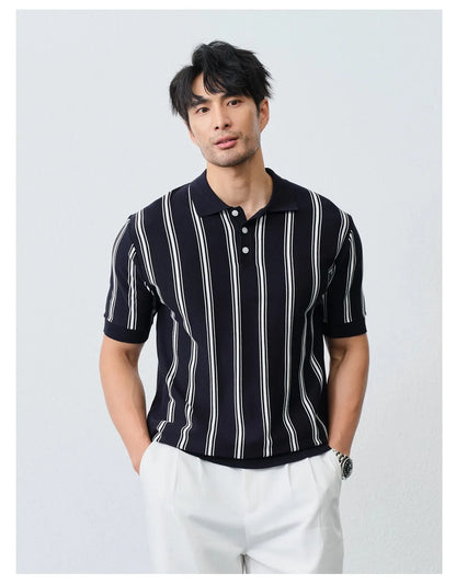 Men’s Striped Knit Polo
