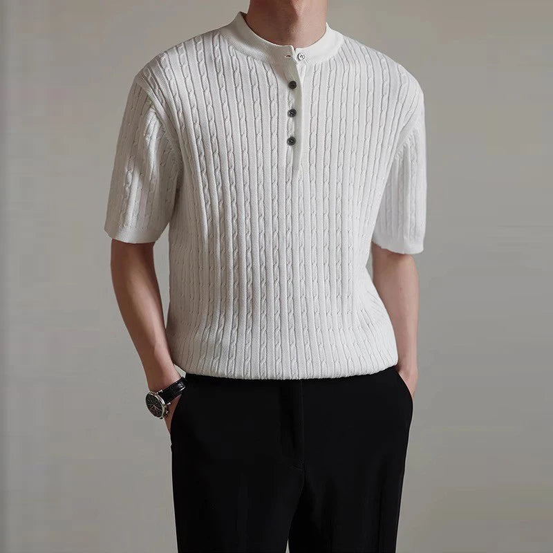 Men’s Henry Collar Knit T-Shirt
