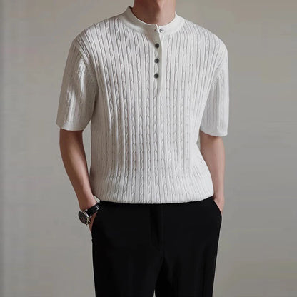 Men’s Henry Collar Knit T-Shirt