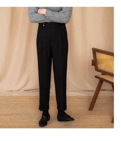 Men’s Light Luxury Draped Suit Pants