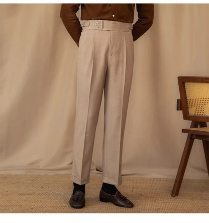Men’s Light Luxury Draped Suit Pants