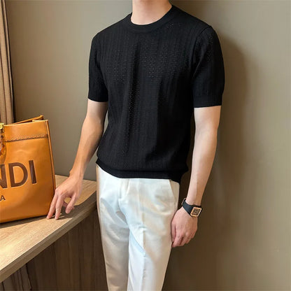 Men’s Hollow-Out Knit T-Shirt
