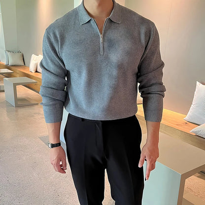 Men’s Luxury Zipper Polo Sweater