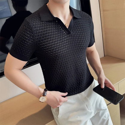 Men’s Hollow-Out Polo Shirt