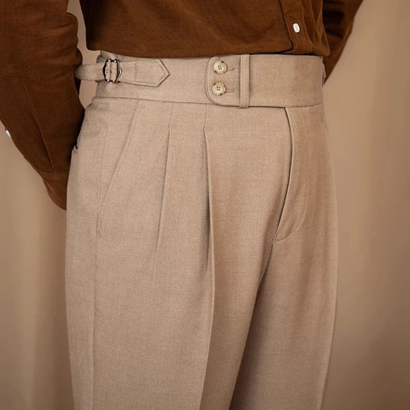 Men’s Light Luxury Draped Suit Pants