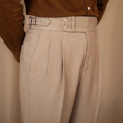 Men’s Light Luxury Draped Suit Pants