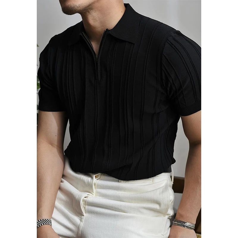 Men’s Zipper Polo Shirt