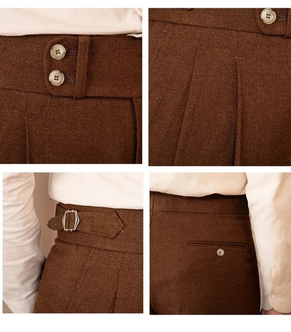 Men’s Light Luxury Draped Suit Pants