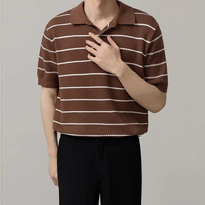 Men’s Striped Business Polo
