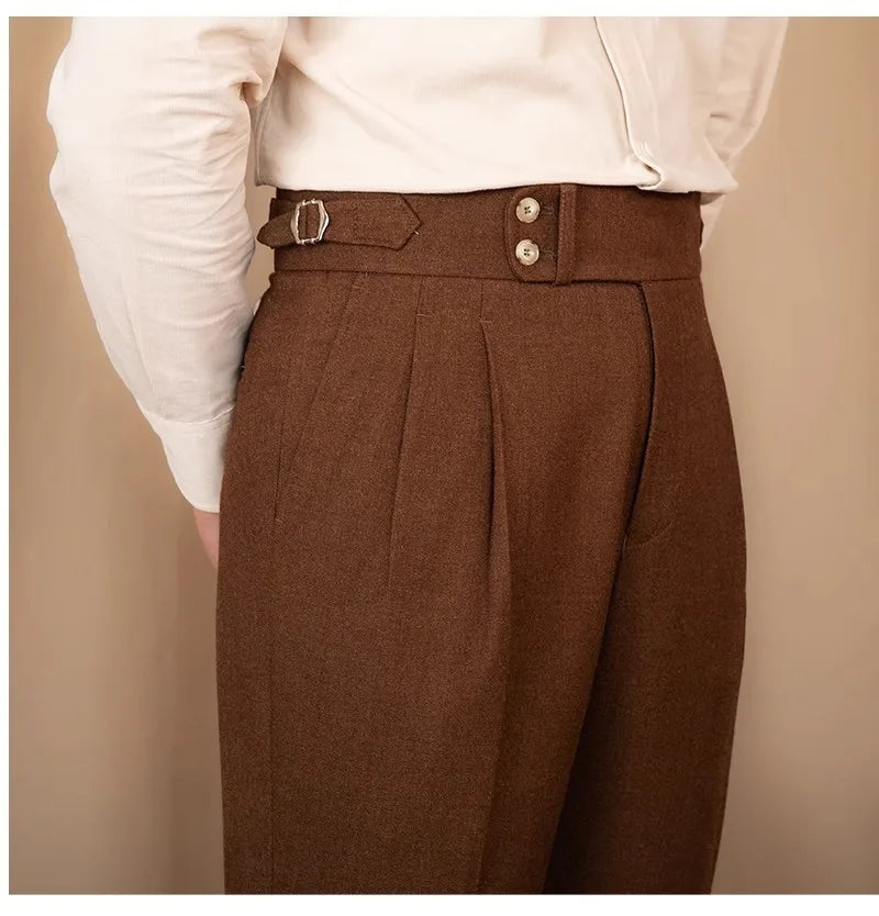 Men’s Light Luxury Draped Suit Pants