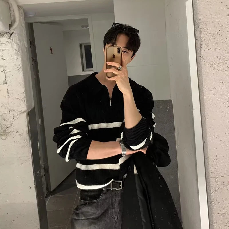 Men’s Patchwork Knit Sweater