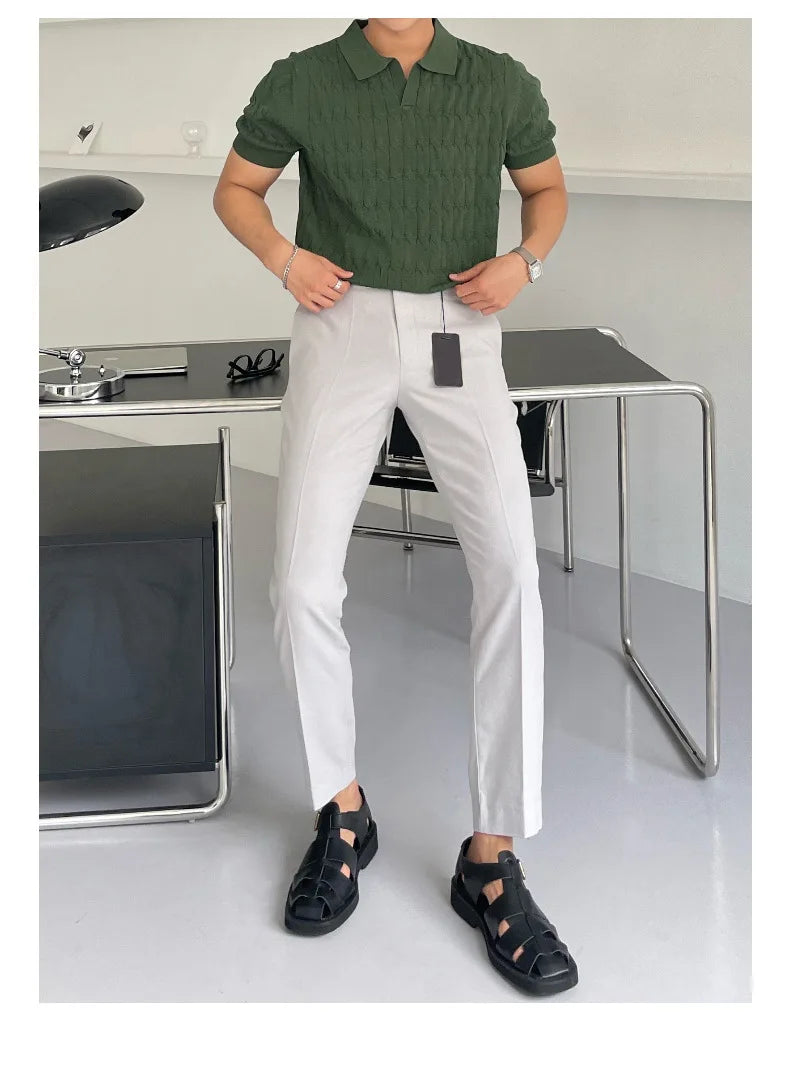 Men’s Knitted Jacquard Polo