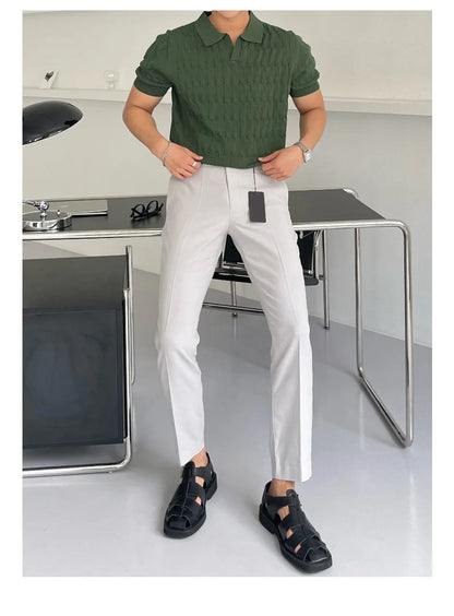 Men’s Knitted Jacquard Polo