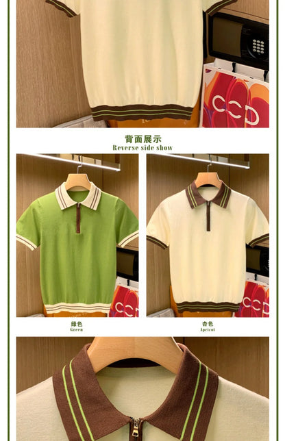 Men’s Knit Zipper Polo