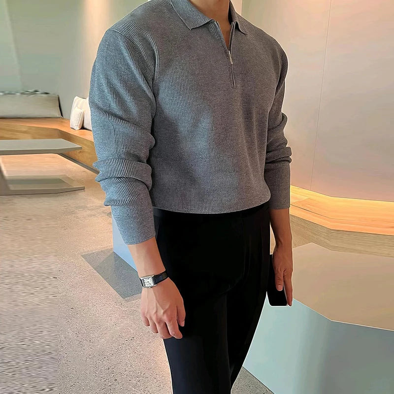 Men’s Luxury Zipper Polo Sweater