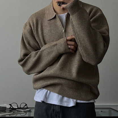 Men’s Luxury Zipper Polo Sweater