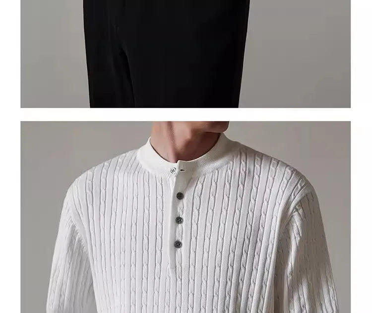 Men’s Henry Collar Knit T-Shirt