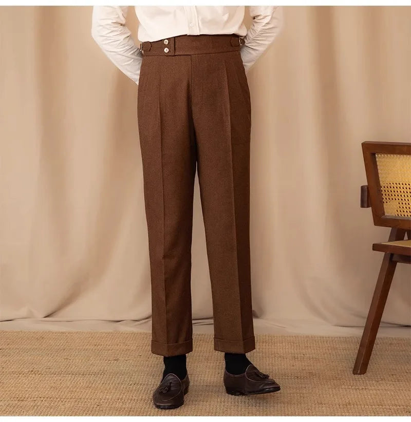 Men’s Light Luxury Draped Suit Pants