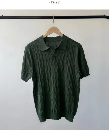 Men’s Knitted Jacquard Polo