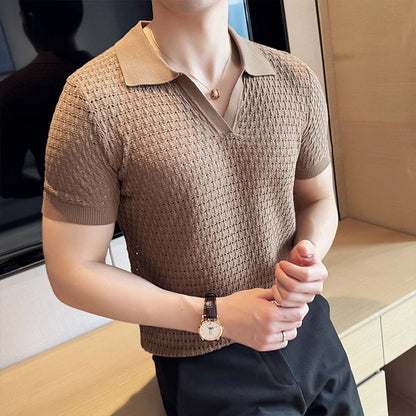 Men’s Hollow-Out Polo Shirt